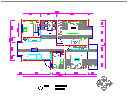 雙臥室朝南家庭室內(nèi)裝飾工程CAD平面設(shè)計(jì)圖與網(wǎng)頁設(shè)計(jì)